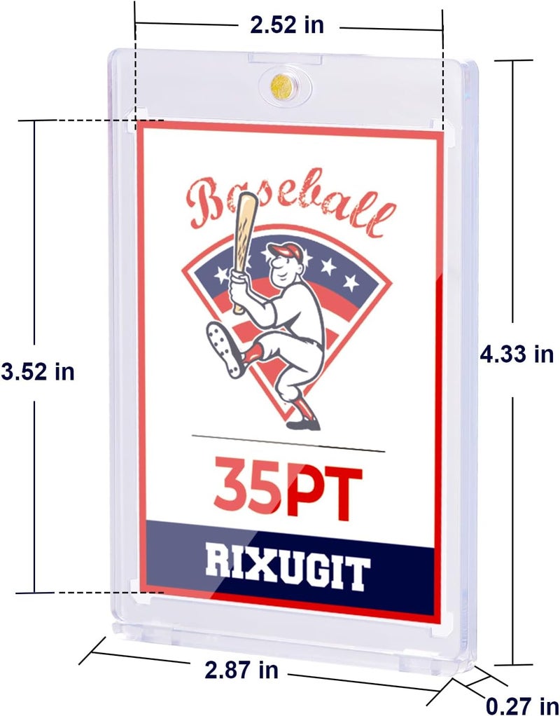 RIXUGIT 40 Pack Magnetic Card Holders - 35pt One Touch Card Holder, U-V Protection Magnetic Card Case, Card Protector for Baseball Sports Game Cards, Fits Standard Trading Cards Storage and Display ﻿ - Image 2